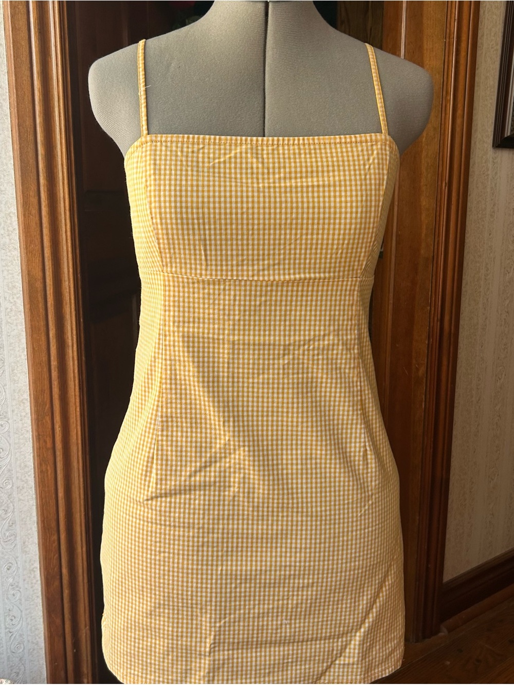 Yellow Gingham Mini Sundress